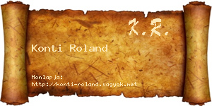 Konti Roland névjegykártya